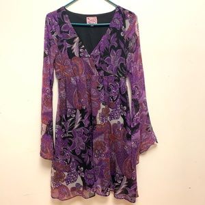 Purple Printed Dress